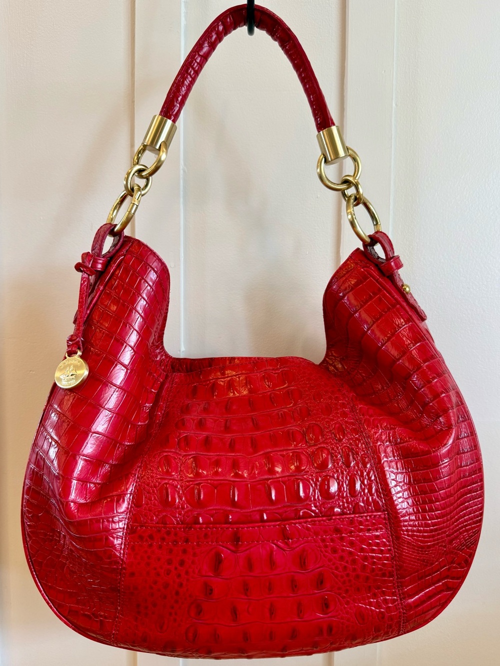 BRAHMIN CARMELA HOBO RUBY RED SANGRIA MELBOURNE DESIGNER STATEMENT BAG